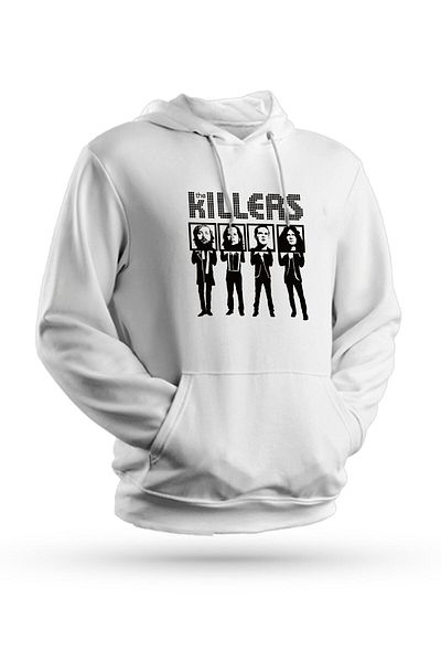 Pisa Art Φούτερ The Killers με στάμπα λευκό Unisex με κουκούλα