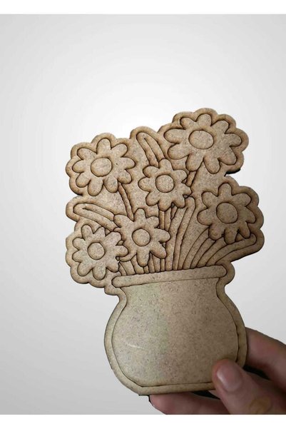 birlazer Flower in Vase Wooden Painting Toys - School Activity Art (10 Pieces)
