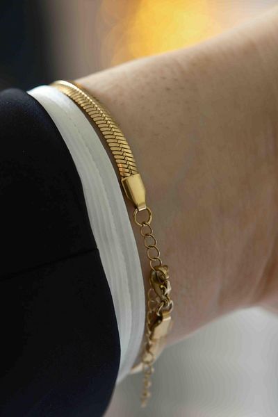 WATCHOFROYAL Python Flow Band Gold Steel Bracelet
