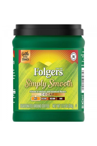 Folgers Pack of 6 Simply Smooth Decaffeinated Ground Coffee Mild Roast