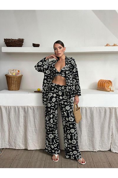 Jeevee Set triplu kimono din material Bürümcük