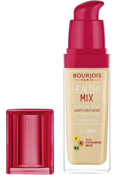 Bourjois Healthy Mix Foundation with Vitamin E C B5, Lasts Up to 16 Hours, Shade 51 Light Vanilla, A