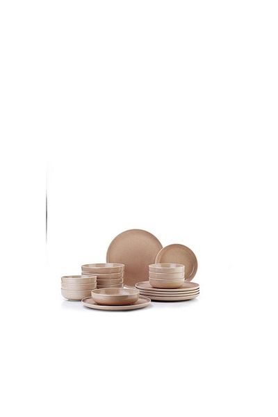 Kütahya Porselen 18dílná jídelní sada Kutahya Porselen Moderna Matte pro 6 osob z růžového porcelánu