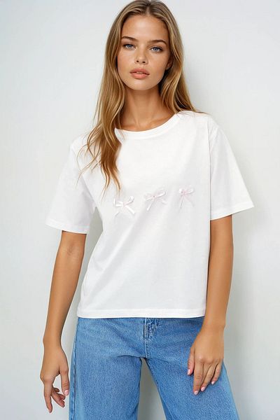 VAGGON Tricou cu decolteu cu fundă