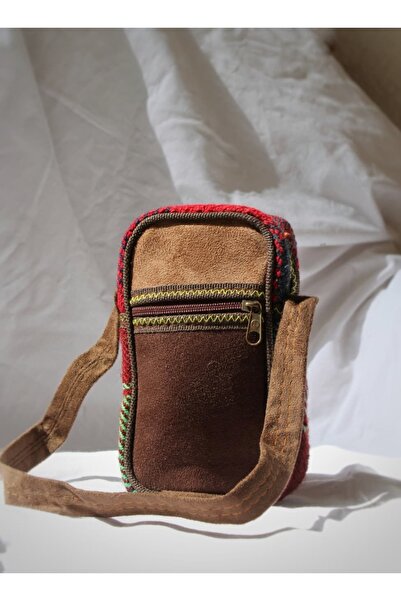 ATÖLYE AY PARÇASI Otantik Dokuma Mini Çanta, Telefon Çantası, Retro Kilim Çanta