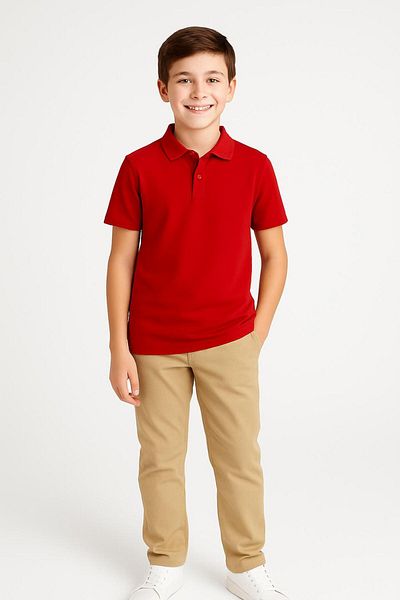 Trend Bebe Butik Premium Quality Boys' Polo T-Shirt 100% Cotton, Summer, School and Casual Use Polo Neck T-Shirt