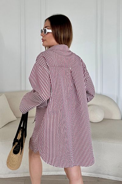 bb butik basic Shirt - Burgundy - Oversize