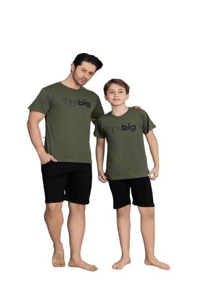 Tarık Pajama Set - Black - Text Printed/Motto