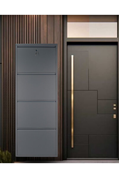 Arinna 4'lü Antrasit Metal Ayakkabılık ( KİLİTLİ )