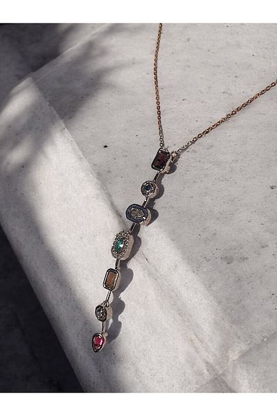 Glowelier Chakra Y Necklace Silver Color