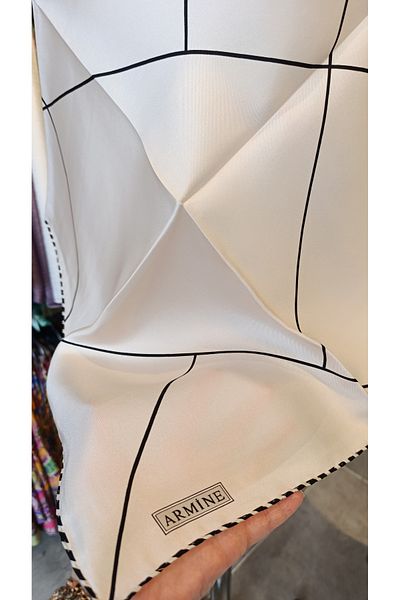 Armine Armi̇ne Twill Silk Scarf Striped Simple Design