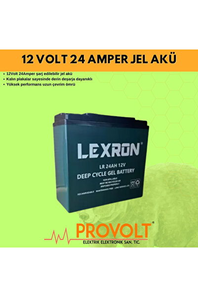 PROVOLT Elektrikli Çit Sistemi 12 Volt 24 Amper Jel Akü