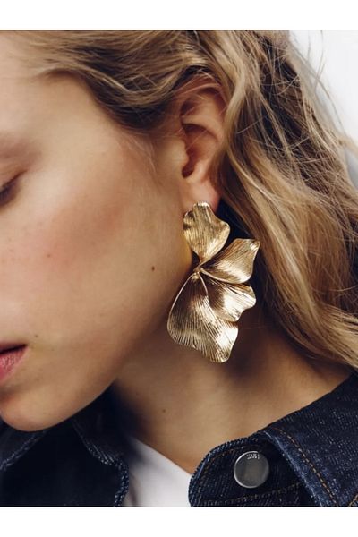 Finery by Nerrs Embroidered Fan Earrings