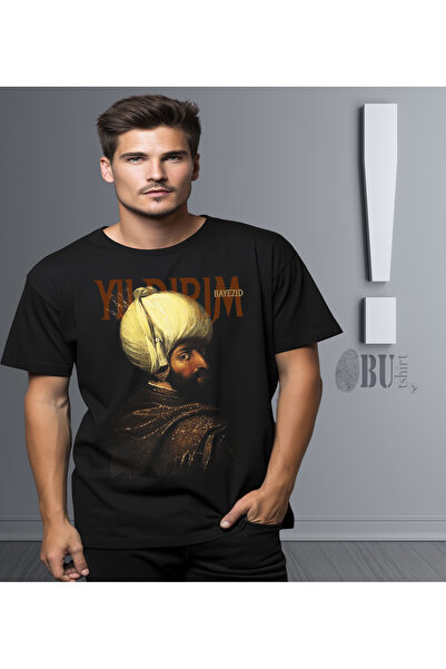 BUTSHIRT BU Tişört 'Yıldırım Beyazıd – Osmanlı Serisi‘ Baskılı 'Regular-Fit' Unisex Tişört