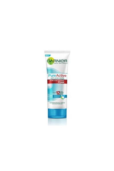 Garnier رغوة نقية فعالة مضادة لحب الشباب الأبيض وتنظيف البشرة من الزيوت