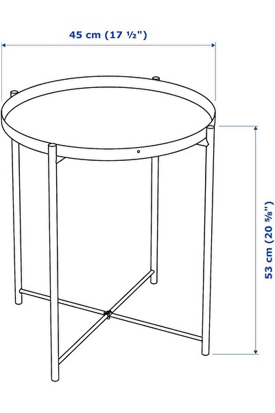 BUNCA Metal folding side table, small round side table, sofa table, rust-proof coffee table