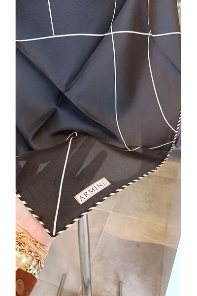 Armine Armine Twill Silk Scarf Striped Simple Design