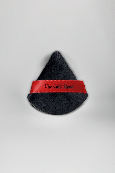 The Cult Rosa Tiara Üçgen Kadife Puf - Toz Ürün Uygulama Aparatı - 1 Adet - Profesyonel Pudra Pufu, Ponpon