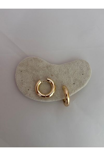 YENGEÇ Gold Steel Hoop Earrings