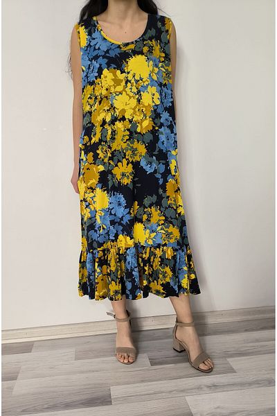520CK Women's Viscose Combed Loose Cut Skirt Ruffle Dress