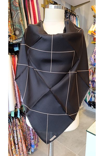 Armine Armi̇ne Twill Silk Scarf Striped Simple Design