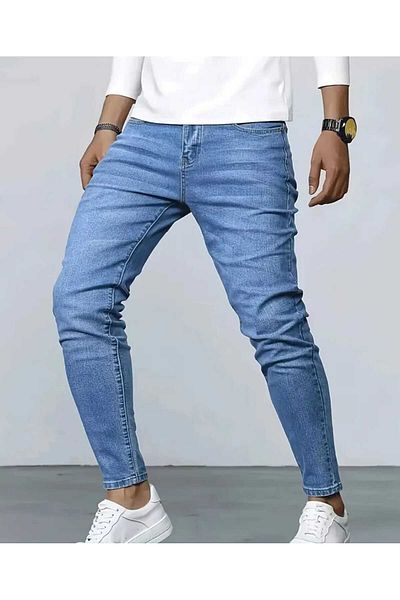 KING SEZAR Мъжки дънки Slim Fit Lycra Denim