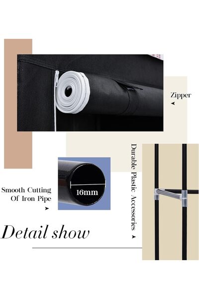 1st Fabric Wardrobe 178x110x45 cm - Blue