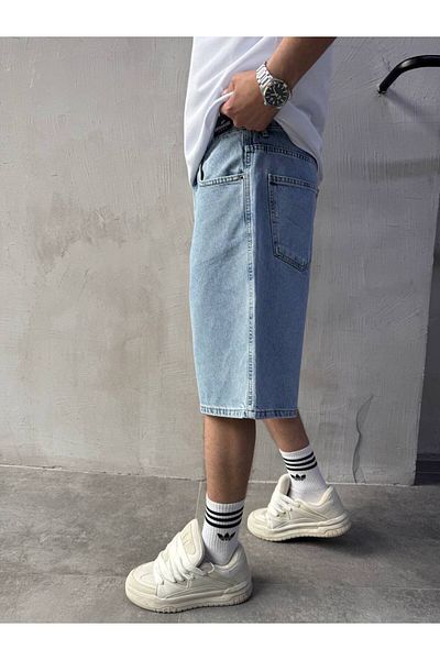 XPUPPETWEAR Vintage Orj Denim Color Φαρδύ τζιν σορτς
