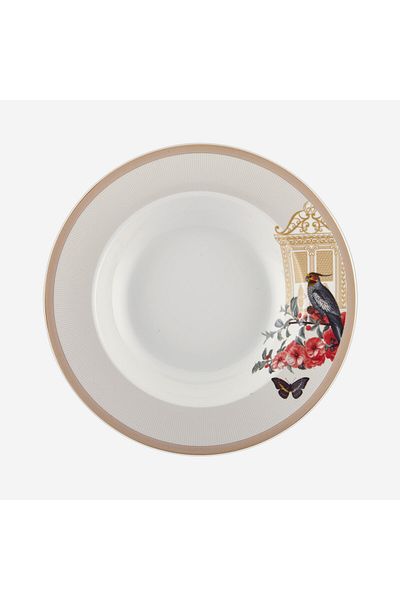 CHIARA ALESSI Magic Garden White Porcelain Pit Plate 21 cm