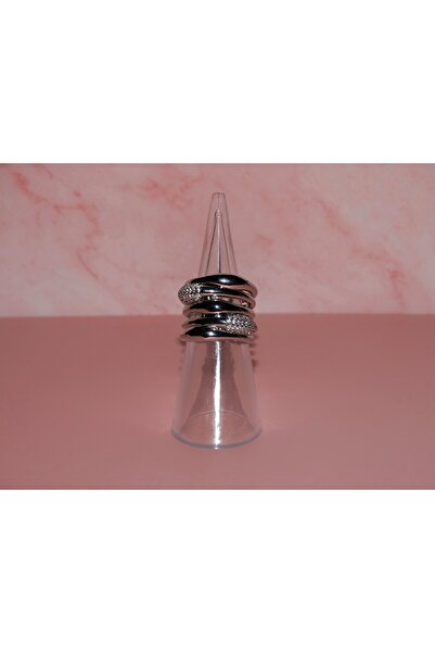 Takıccı 5 Row Zircon Stone Design Adjustable Steel Ring