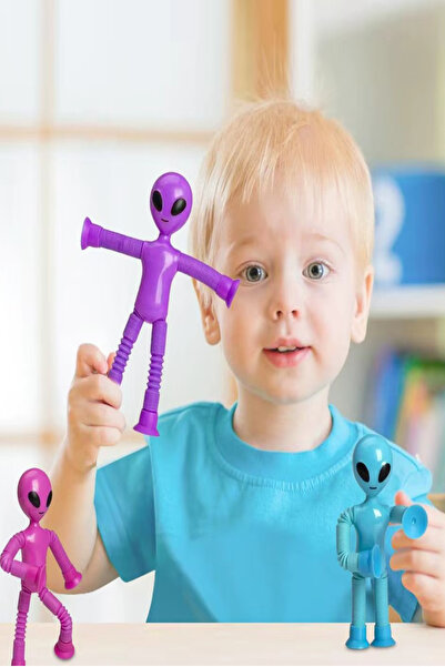 Hyd Alien Toy with Telescopic Suction Cup, Fun Stress Shooter Toy with Keychain Feature 1 Piece