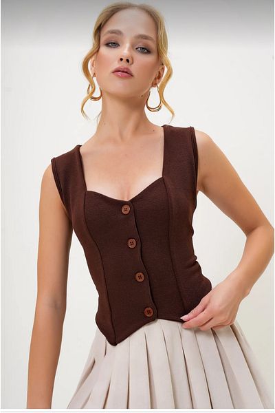 Safgiyim44 Vest - Brown - Mom