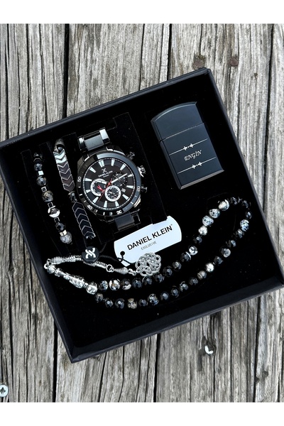 Daniel Klein Siyah Renk Yeni Sezon Fonksiyonlu Erkek Kol Saati Doğal Taş Tesp...