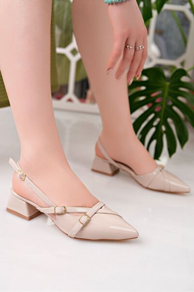 VİP SMR MODA Kadın Arkası Açık Sivri Burun Günlük Kullanıma Rahat Babet Ayakkabı