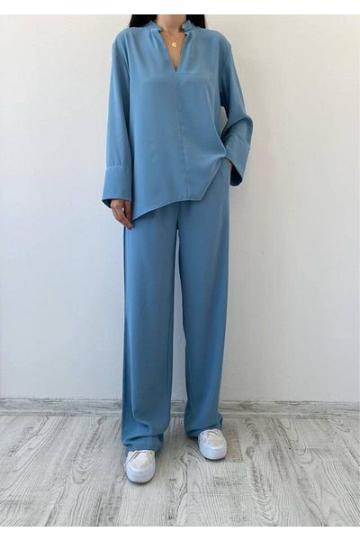 Sachistanbul Set dublu cămașă pantaloni din satin Dubai