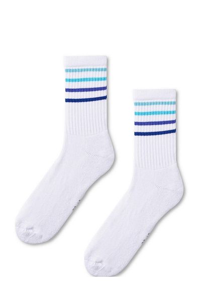 Katia&Bony Colorful Striped Towel Sole Socks White/Blue