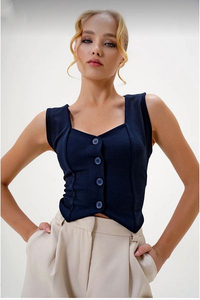 Safgiyim44 Buttoned Lycra Vest