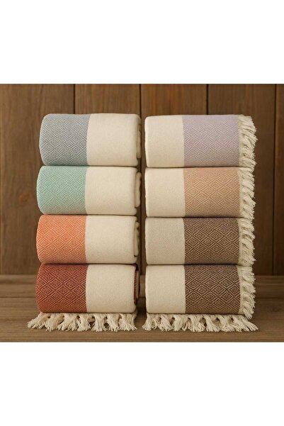 vippazar 8 قطع منشفة بيشتيمال منشفة الشاطئ منشفة حمام نمط الماس مقاس 90*180 قطن