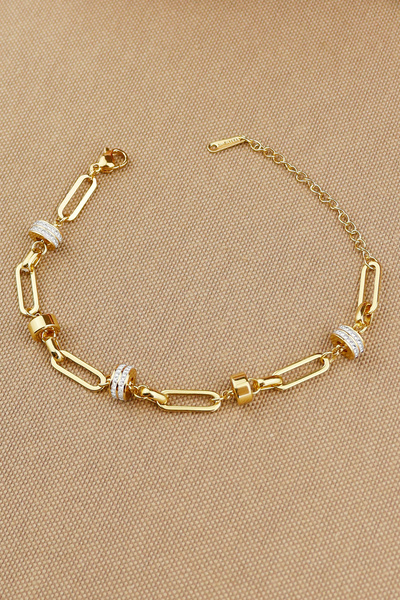 Keyifli Hayaller Çelik Bileklik Zirkon Taşlı Topuz Model 316L Çelik Bileklik ...