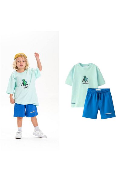 babymoon kids Mini Kraft Men's Short Sleeve Shorts Suit
