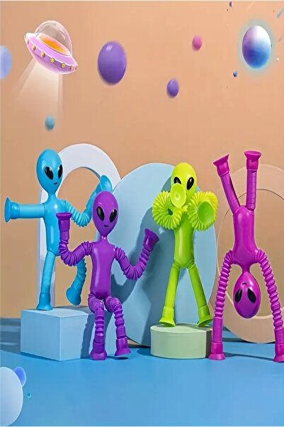 Hyd Alien Toy with Telescopic Suction Cup, Fun Stress Shooter Toy with Keychain Feature 1 Piece