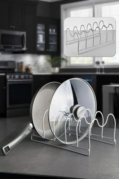 Home Rozsdamentes fém munkalapra helyezhető edényrendező - Konyhai rendszerező