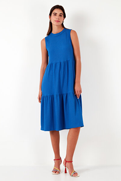 Lela Regular Fit Kolsuz Midi Elbise ELBİSE 5869008