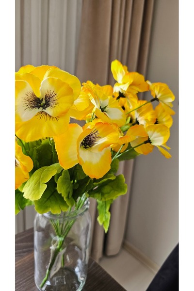 Omelas Yapay Menekşe Demeti Sarı 40 Cm.