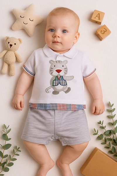 Babydonat Shirt Patterned Baby Boy Rompers