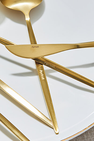 Apricot Faro Mad Gold 24 Piece 6 Person Fork Spoon Knife Boxed