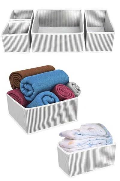 Helen's Home 4-Piece Closet and Drawer Organizer Clothes, Socks, Underwear Storage Box Set
