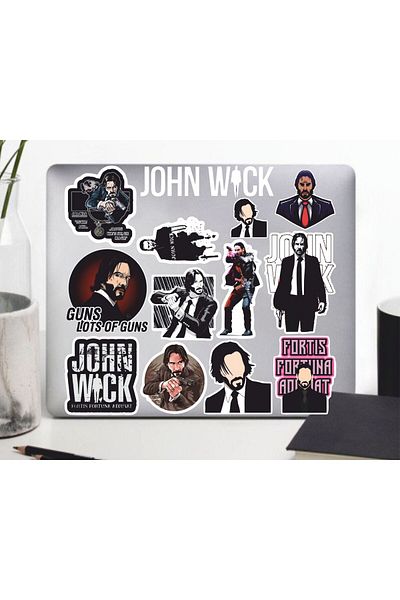 hediyenebak John Wick Sticker Set |   Laptop Agenda Pc Tablet Phone Notebook Sticker Bullet Journal