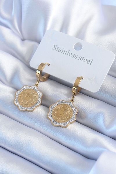 Skygo Steel Earrings - Multicolor - Natural Stone