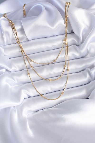 Skygo 316L Steel Gold Color 3-Piece Minimal Bulk Women's Necklace - TJ-BKO7700